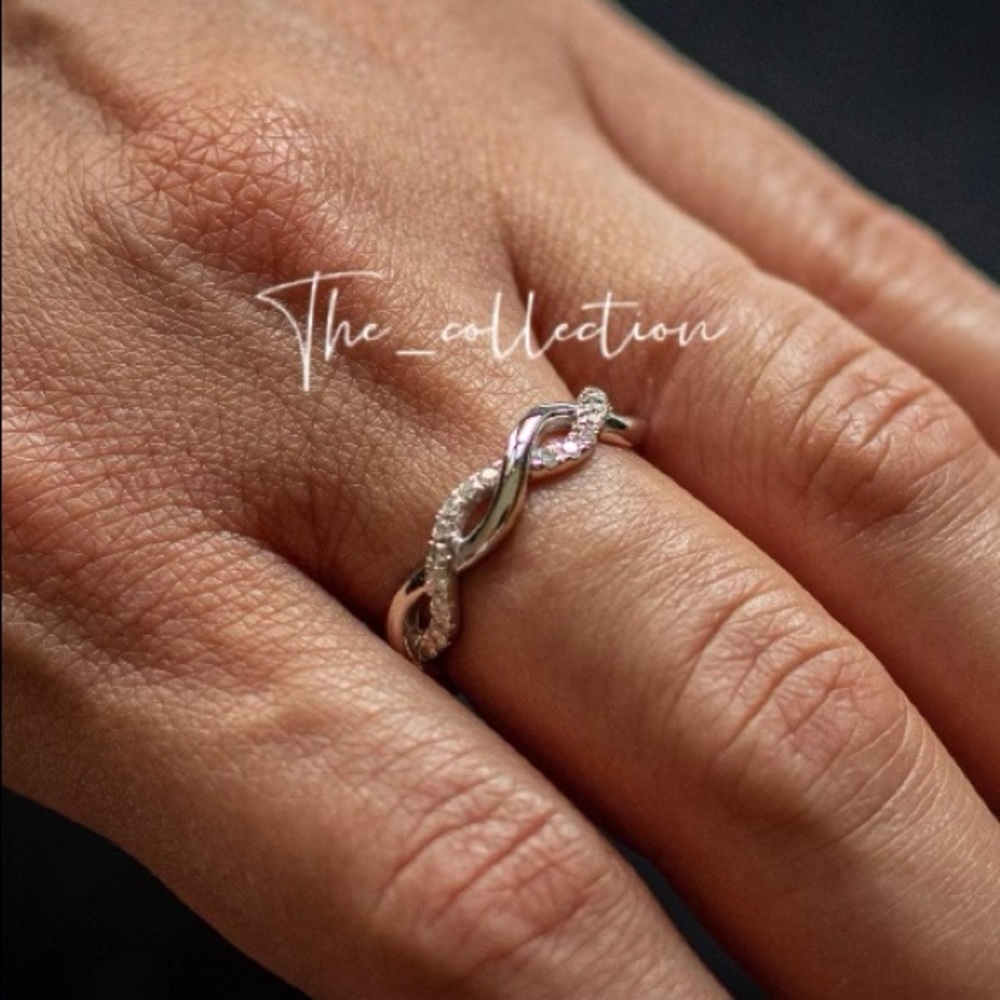 STERLING SILVER INFINITY DIAMOND RING - Picture 3 of 5